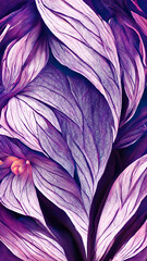purple colorful flower on dark tropical foliage nature background illustration Generative AI Content by Midjourney