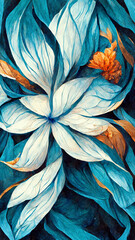 Blue flower illustration concept design illustration Generative AI Content by Midjourney