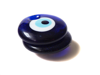 Evil eye beads stacked on top of each other.