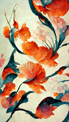 sakura flower illustration concept design illustration Generative AI Content by Midjourney