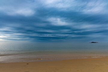 Fototapeta na wymiar Dark clouds on a beach in Phu Quoc Island, Vietnam