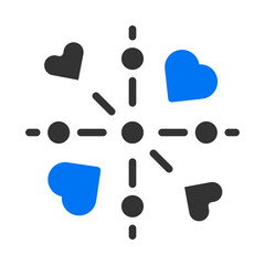 Fototapeta na wymiar decoration icon solid blue grey style valentine illustration vector element and symbol perfect.