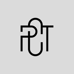 PCT monogram vector logo. Logo made from three letters combined. Logo for company, personal, brand, event, business, and product.