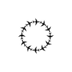 Airplane icon symbol isolated on white background