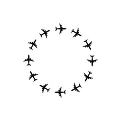 Airplane icon symbol isolated on white background