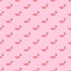 pink flamingo pattern seamless with pink wallpaper