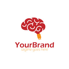 Your Brand Logo Design Template with brain and light. Perfect for business, company, restaurant, mobile, app, etc.