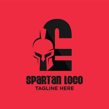 Letter E Spartan Logo Design Template Inspiration, Vector Illustration.