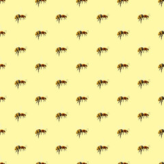 bee pattern seamless with yellow background