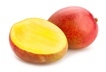 sliced mango path isolated on white