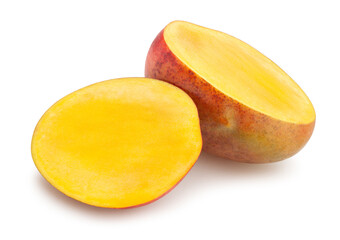 sliced mango path isolated on white