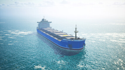 Naklejka premium Aerial View Of Gas Tanker Ship