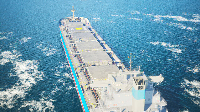 Aerial View Of Container Ship