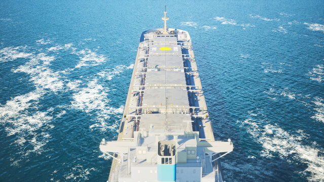 Aerial View Of Cargo Ship