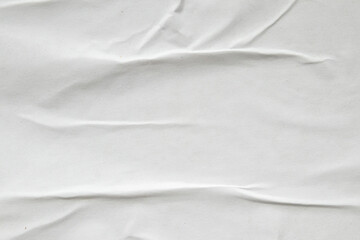 white crumpled and creased paper poster texture background