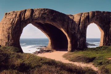 Stone Arch by the Sea, beautiful Landscape