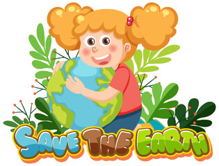 Save the earth text for banner or poster design