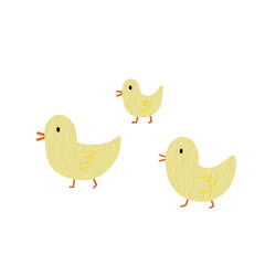 Three duck are walking illustration for animal and farm concept