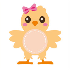 Cute Easter candy ornament. Layered paper decoration treat holder for dome. Hanger for sweets, candy for birthday, baby shower, valentine days. Print, cut out, glue. . Vector illustration