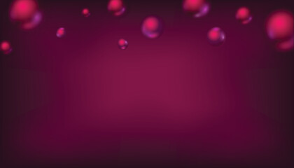 dark pink neon background with flying 3d balls