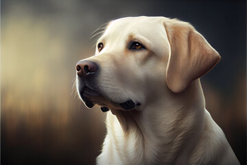 Labrador retriever looking away from the camera, generative ai