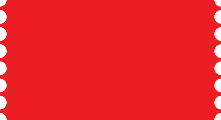 Plain red coupon ticket, blank template for text, pricing, png with transparent background