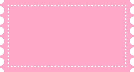 Plain pink coupon ticket, blank template for text, pricing, png with transparent background