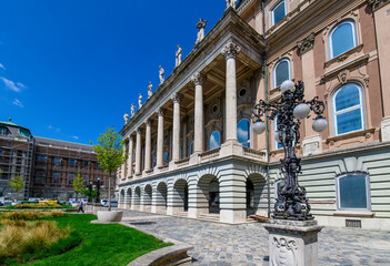 Fototapeta na wymiar Budapest, Hungary. Hunyadi Court in Buda Castle Royal Palace and Hungarian National Gallery 