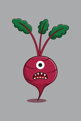beetroot monster vegetable cute vector animation icon