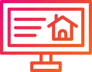 Computer house Vector Icon Design Illustration