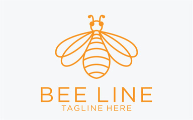 logo design bee line art abstract template