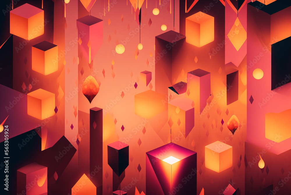 Wall mural bokeh background of abstract glitter lights. generative ai.