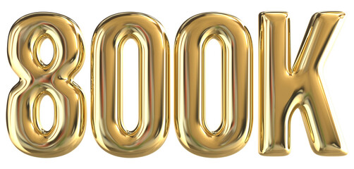 Number Follow Gold 