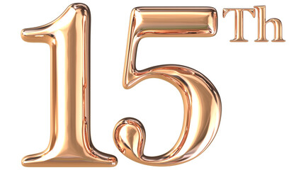 Happy Anniversary Number Gold 3D