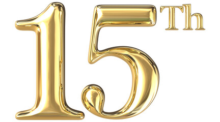 Happy Anniversary Number Gold 3D