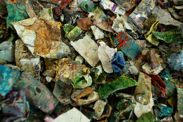 Hundreds of tubes of paint in a local art studio