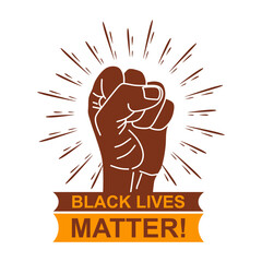 Black Lives Matter Illustration. Social poster, banner. Stop racism. Flat vector illustration