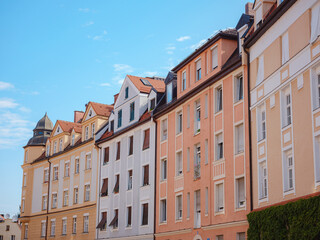 Fototapeta premium facades of old European houses downtown Munich, Germany