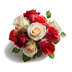 red rose isolated on white background for valentine's day. Generative AI