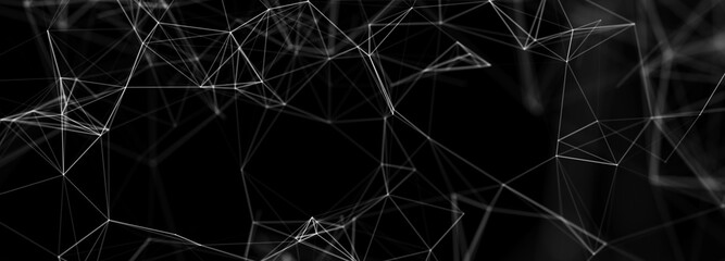 Network points and connection lines. Technology background. Plexus. 3D rendering.