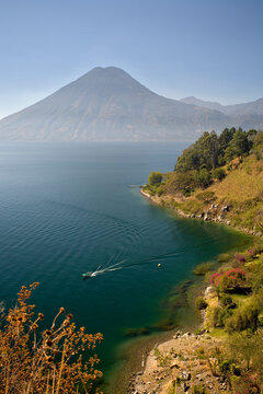 Boaters on Lake Atitlan, Guatemala