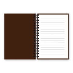 Vector open Spiral Brown note book wit line