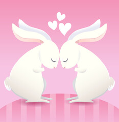 Conejos enamorados vectores