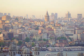 Fototapeta premium View of Istanbul from the Galata Tower at sunset