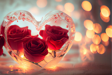 Geschenk mit Herz zu Valentinstag - Generative Ai