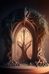 Beautiful tree of life, sacred symbol illustration ,made with Generative AI