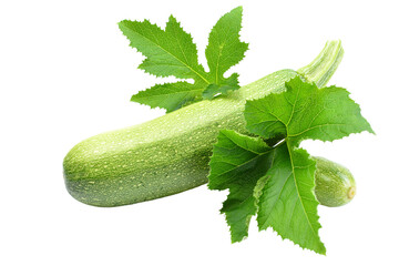 Zucchini with leaves isolated