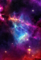 HD Wallpaper of colorful space stars galaxy nebula rendering Generative AI Content by Midjourney