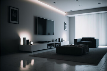 Fototapeta na wymiar Modern living room, generative AI