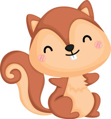 a vector of a cute squirrel 